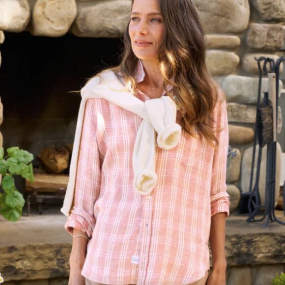 EILEEN Washed Red Plaid, Italian Flannel